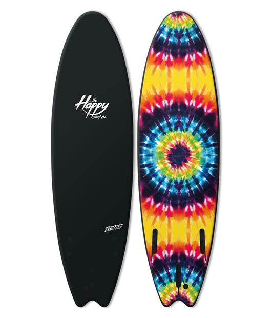 Trippin' 6'6" Fish Tail Soft Top Surfboard Black